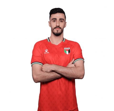 صورة عميد محاجنة بقميص المنتخب الفلسطيني