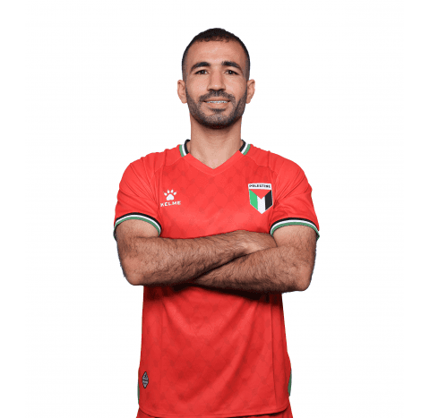 صورة عدي خروب بقميص المنتخب الفلسطيني